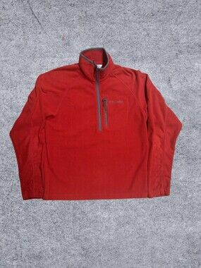 Columbia Medium Long Sleeve Jacket Fleece Red Medium